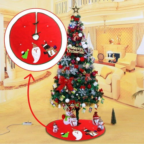 90cm Christmas Tree Skirt Apron Santa Claus Elk